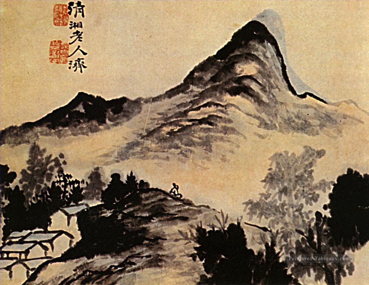Conversation Shitao avec la Montagne 1707 traditionnelle chinoise Peintures à l'huile